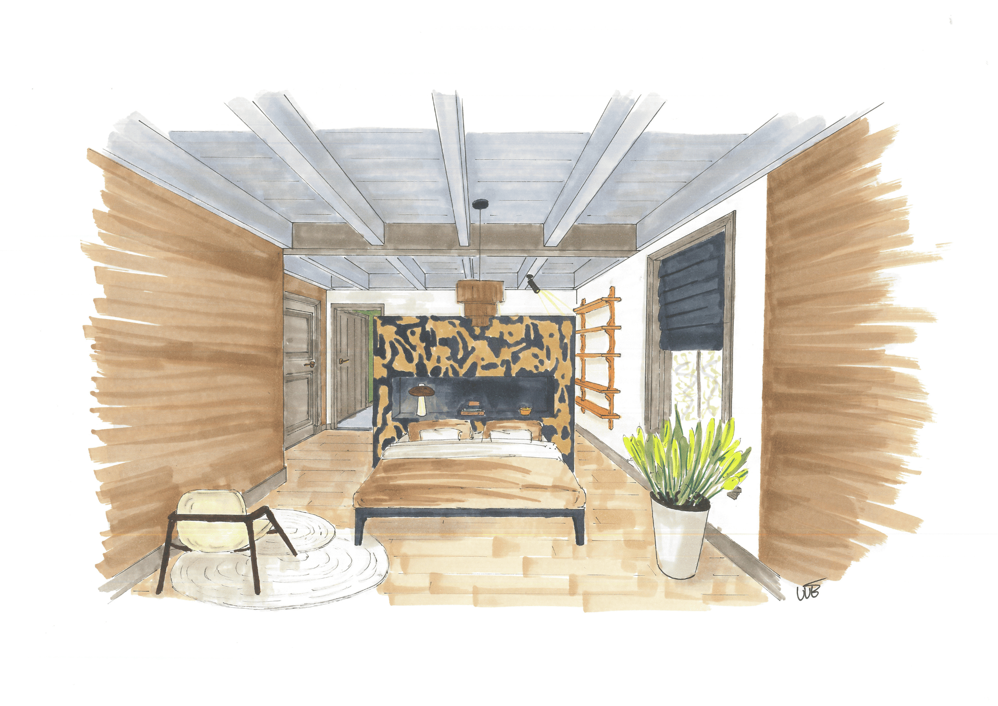 masterbedroom perspectieftekening