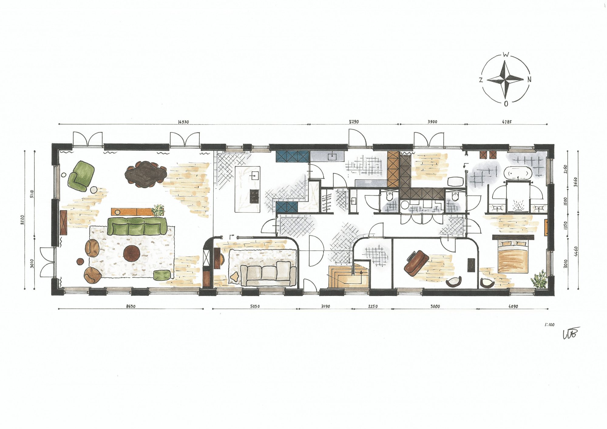 plattegrond plattelandswoning